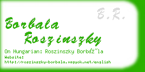 borbala roszinszky business card